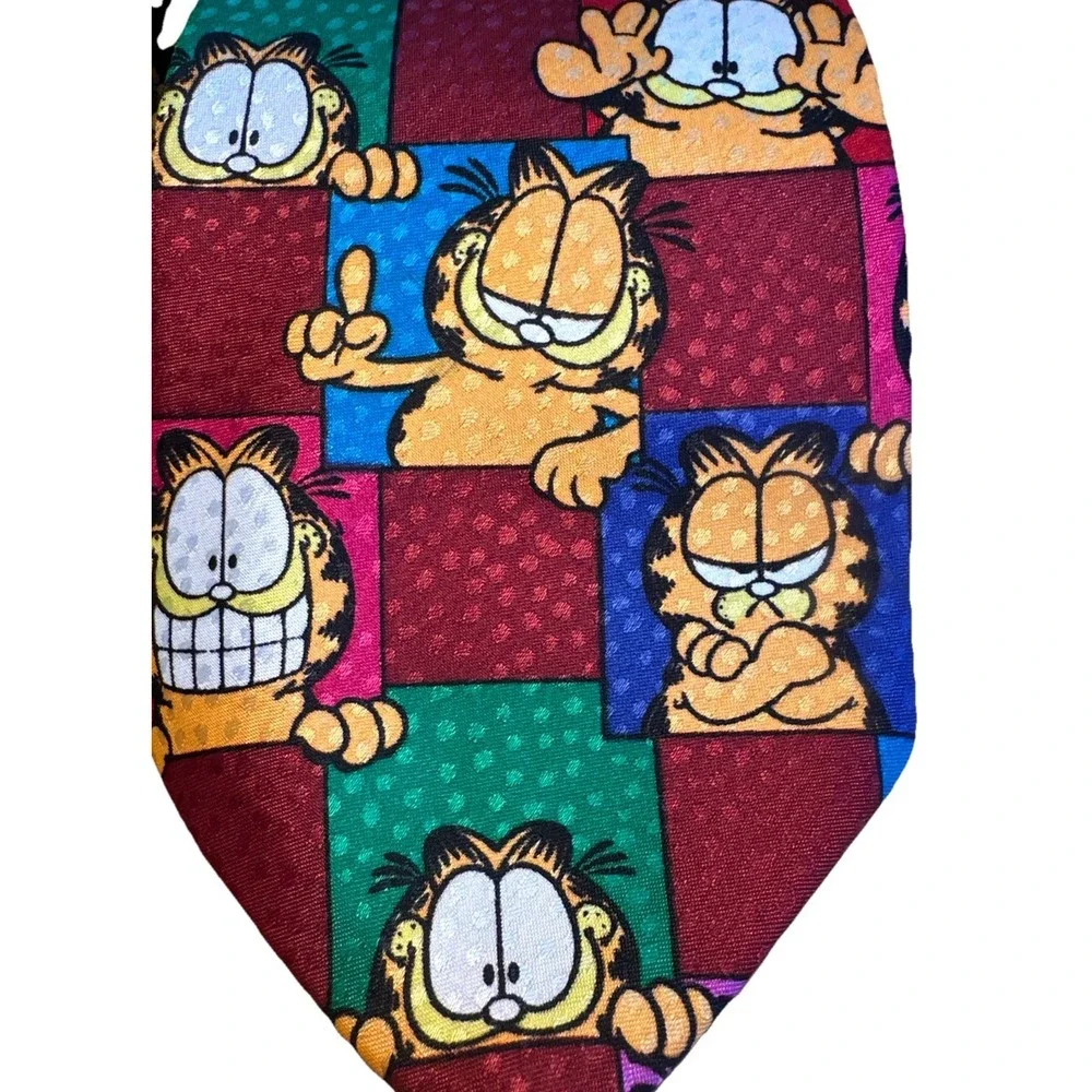 Vintage Garfield Ties full length 2 mixed patterns Easter Silk 3.5